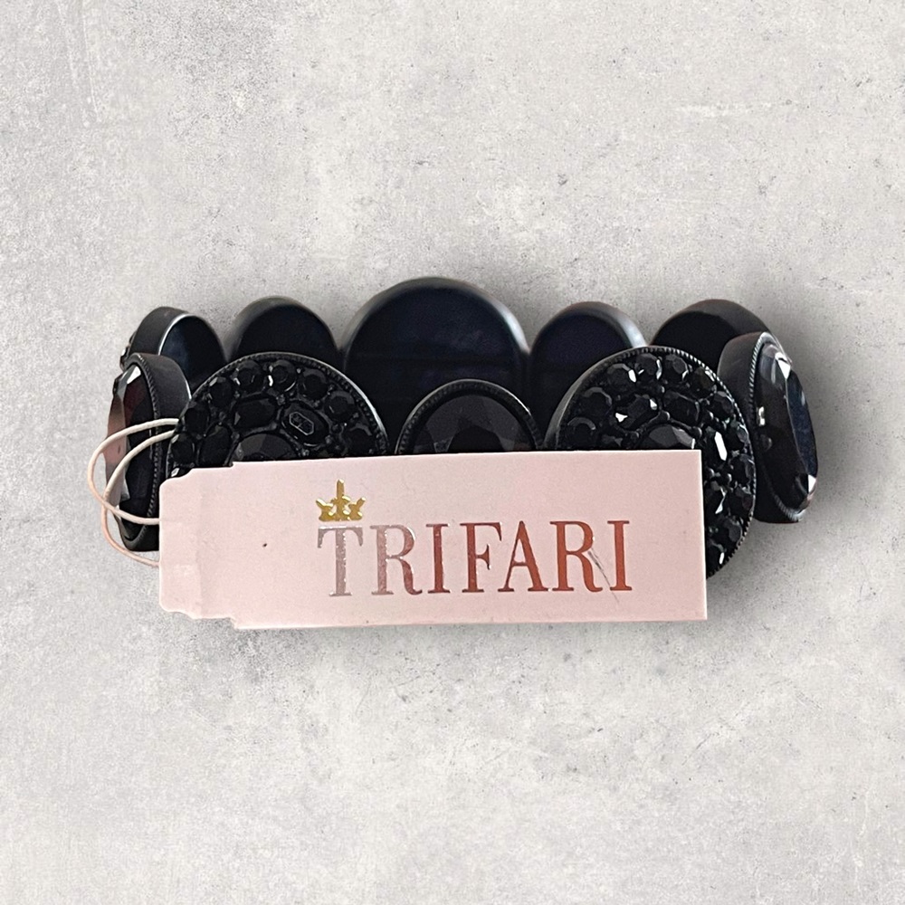 Trifari Black Stretch Bracelet